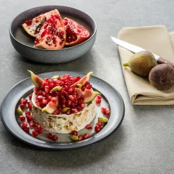 6 Assiettes à dessert en Grès Provence gris/bleu - D.21 cm