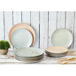 6 Assiettes à dessert Pattern Pastel rose pastel/bleu pastel/vert pastel - D.21 cm