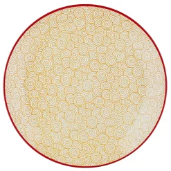 6 Assiettes à dessert Pattern Color bleu clair/rouge/jaune - D.21 cm