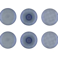 6 Assiettes à dessert Pattern Dark blue bleu foncé - D.21 cm