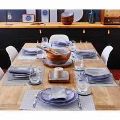 6 Assiettes à dessert Pattern Dark blue bleu foncé - D.21 cm