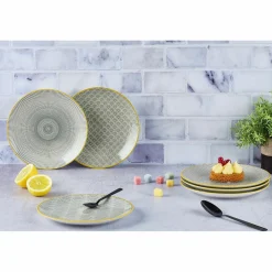 6 Assiettes à dessert Pattern Eclipse gris anthracite - D.21 cm