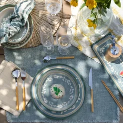 6 Assiettes À DessertCapria 21Cm En FaienceVert