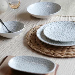 6 Assiettes À DessertJasmin 20Cm EnPorcelaine Blanc