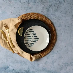 6 Assiettes À DessertPescare 20Cm EnPorcelaine Blanche