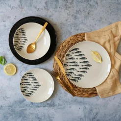 6 Assiettes À DessertPescare 20Cm EnPorcelaine Blanche