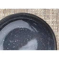 6 Assiettes creuses en Grès Iris bleu foncé - D.22.5 cm