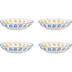4 Assiettes creuses en Porcelaine Napoli multicolore - D.21,5 cm