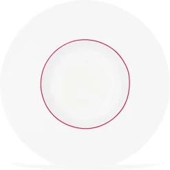 6 Assiettes creuses en Porcelaine Ligne blanches - D.30 cm