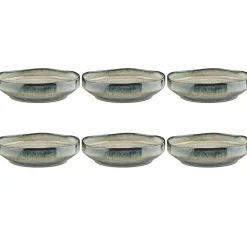6 Assiettes Creuses Genesis bleu/gris/kaki - 100 cl
