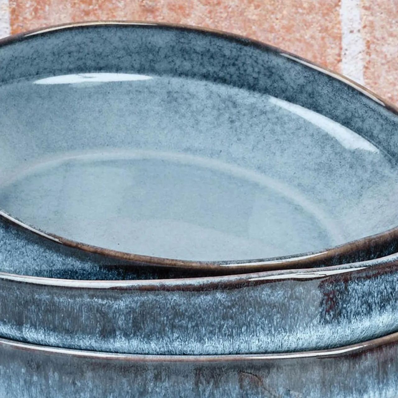 6 Assiettes Creuses Genesis bleues - 100 cl