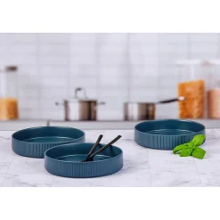 4 Assiettes Creuses Scandi bleu marine - 100 cl