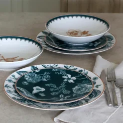 6 Assiettes CreusesBotanic 21Cm EnPorcelaine