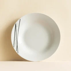 6 Assiettes CreusesCarbone 20Cm EnPorcelaine