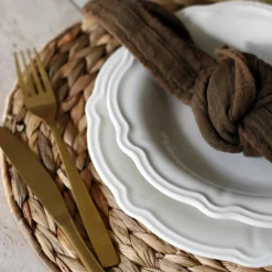 6 Assiettes CreusesCharlotte 22Cm En GrèsBlanc