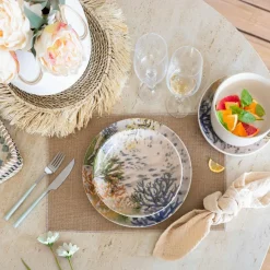 6 Assiettes CreusesCorfou 20.5Cm En GrèsBleu