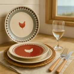 6 Assiettes CreusesGallina 20Cm En Grès