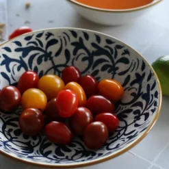 6 Assiettes CreusesHéraclée 20Cm En GrèsDécor Bleu