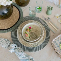 6 Assiettes CreusesJade 20.5Cm En Grès