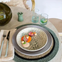 6 Assiettes CreusesJade 20.5Cm En Grès