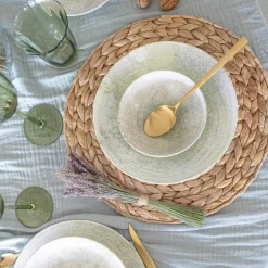 6 Assiettes CreusesNature 23Cm EnPorcelaine