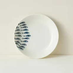 6 Assiettes CreusesPescare 20Cm EnPorcelaine Blanche