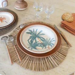 6 Assiettes CreusesTropique 21.5Cm En Grès