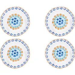 4 Assiettes de Cuisine en Porcelaine Napoli multicolore - D.27 cm