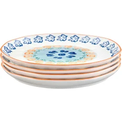 4 Assiettes de Cuisine en Porcelaine Napoli multicolore - D.27 cm