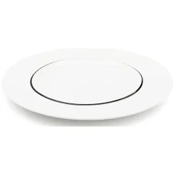 6 Assiettes dessert en Porcelaine Ligne blanches - D.22 cm