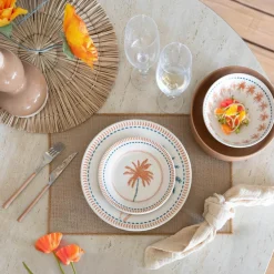 6 Assiettes ÀDessert Tropique 18Cm EnGrès