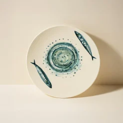 6 Assiettes DessertsSardine 20Cm En Faience