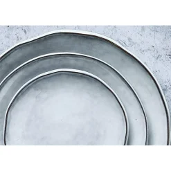 6 Assiettes en Grès Cloud gris clair - D.16 cm