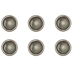 6 Assiettes en Grès dessert Iris beige/marron - D.21.5 cm