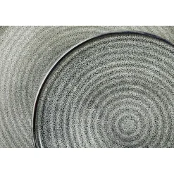 6 Assiettes en Grès dessert Zen gris/bleu - D.22 cm