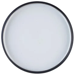 4 Assiettes en Grès Gourmet blanc granité/noir onyx - D.15 cm