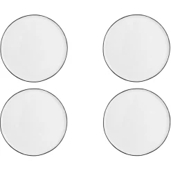 4 Assiettes en Grès Napoli blanc neige - D.27 cm