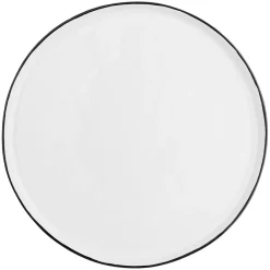 4 Assiettes en Grès Napoli blanc neige - D.27 cm