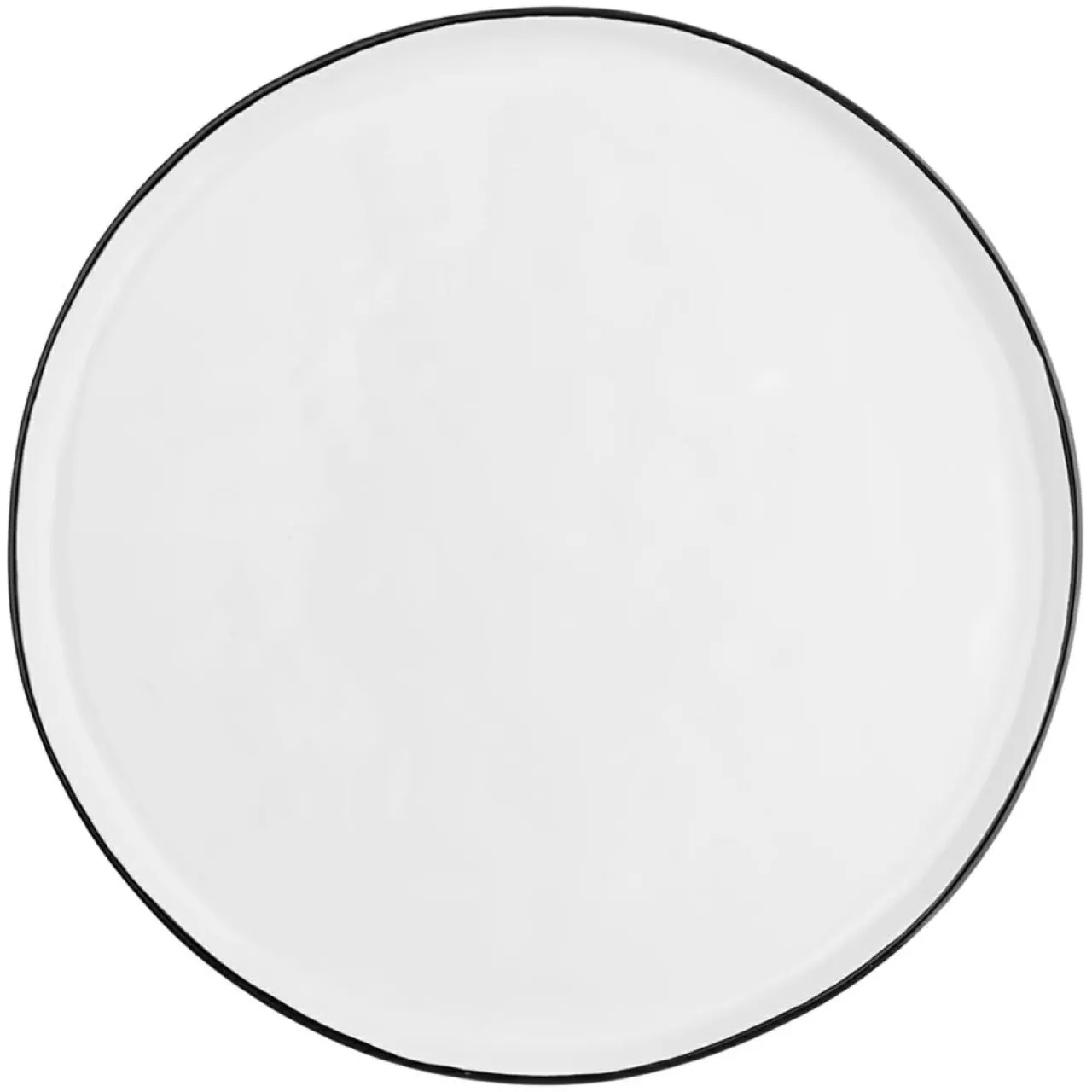 4 Assiettes en Grès Napoli blanc neige - D.27 cm