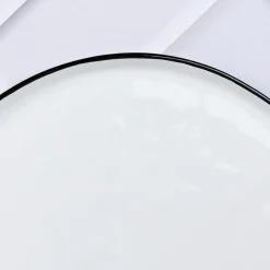 4 Assiettes en Grès Napoli blanc neige - D.27 cm