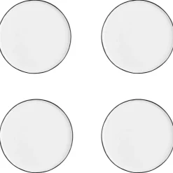 4 Assiettes en Grès Pure blanc neige - D.21 cm