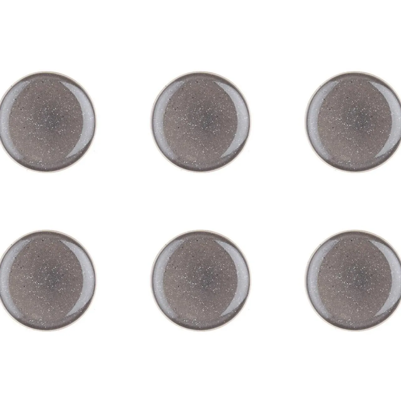 6 Assiettes en Grès Stellar gris/anthracite - D.18 cm