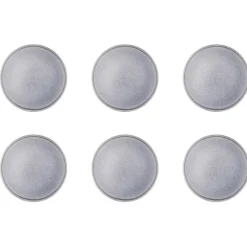 6 Assiettes en Grès Stone gris clair - D.19 cm