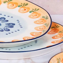 4 Assiettes en Porcelaine Napoli multicolores - D.20 cm