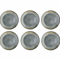 6 Assiettes Genesis bleu/gris kaki - D.27 cm