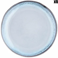 6 Assiettes Genesis bleues - D.20.5 cm