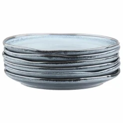 6 Assiettes Genesis bleues - D.20.5 cm