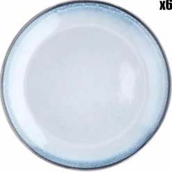 6 Assiettes Genesis bleues - D.27 cm