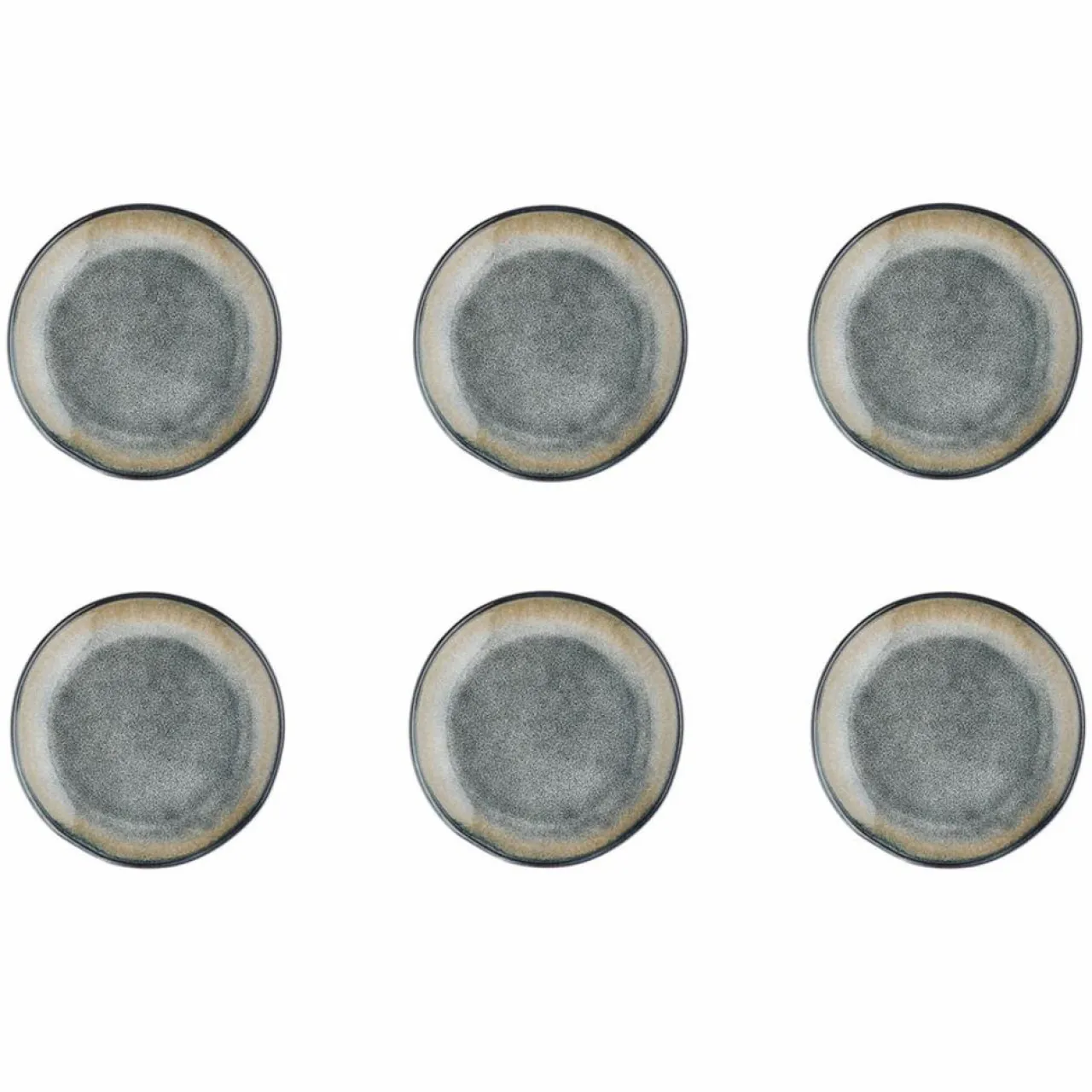6 Assiettes Genesis bleu/gris kaki - D.20.5 cm