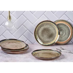6 Assiettes Genesis marron volcanique - D.27 cm